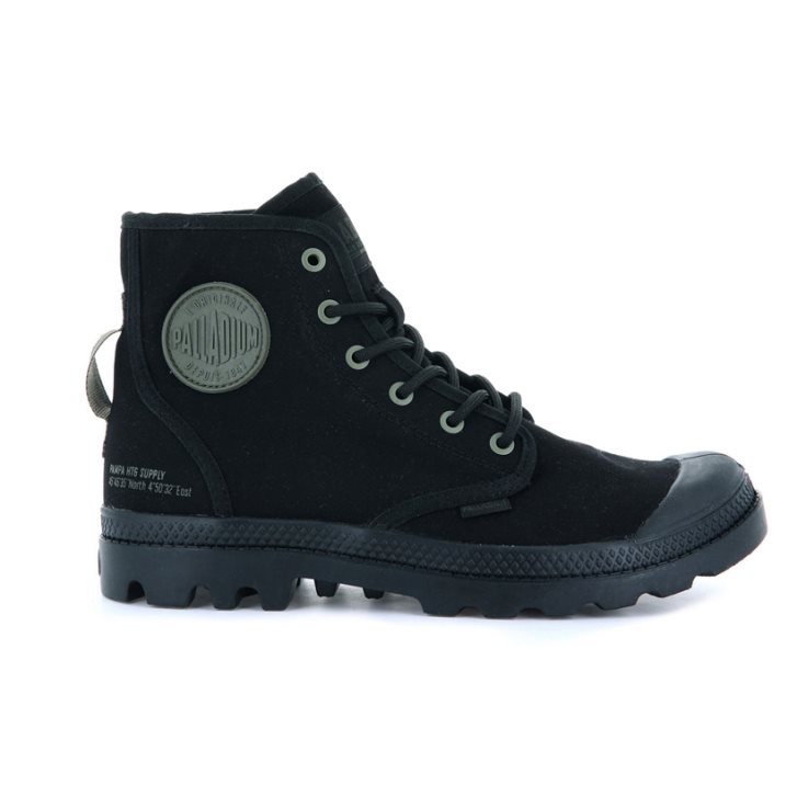 Palladium Pampa Hi Htg Supply Men\'s Boots Black | UK W786-FYZ